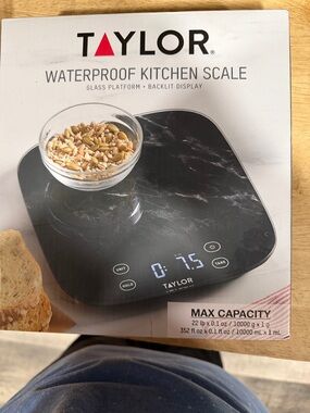 Taylor Black Marble Glass Digital Kitchen Scale (1)